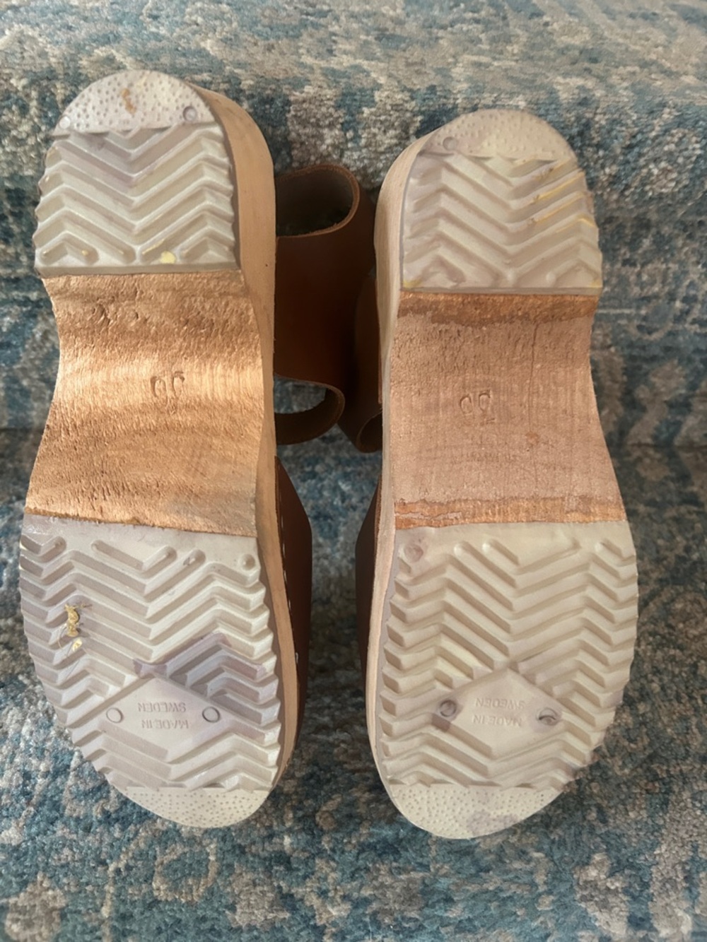 Mia Shoes Brown Leather Open-Back Clog Sandals with Ankle Strap - Picture 4 of 4